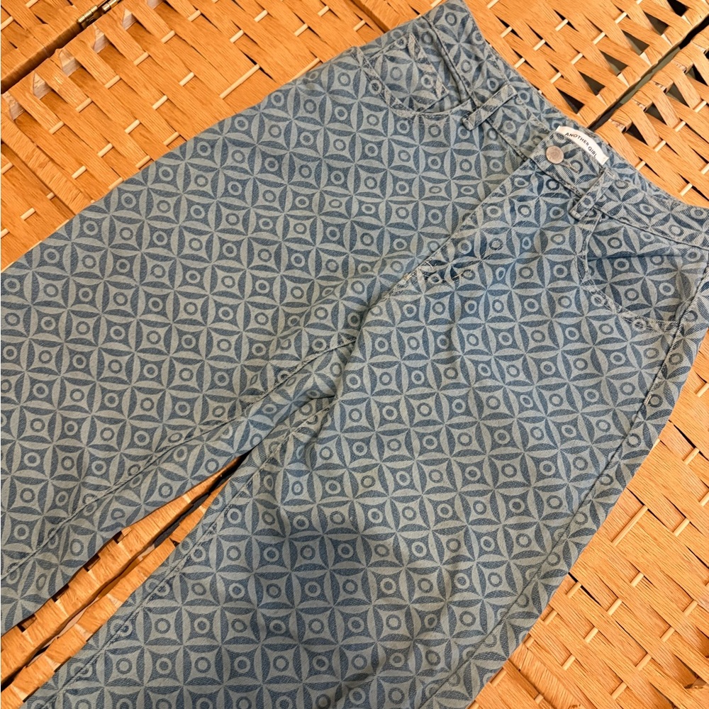 Another Girl Patterned High Waisted Jeans